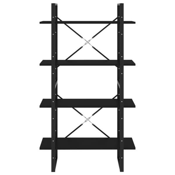vidaXL bogreol med 4 hylder 80x30x140 cm spånplade sort -  Bogskabe & reoler