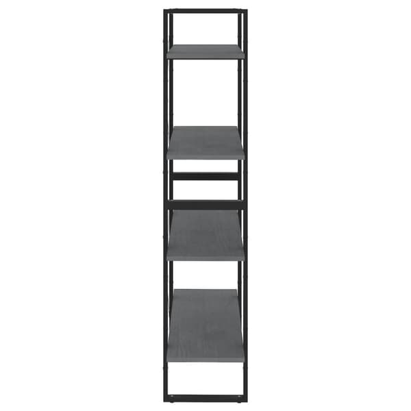 vidaXL bogreol med 4 hylder 80x30x140 cm massivt fyrretræ grå -  Bogskabe & reoler