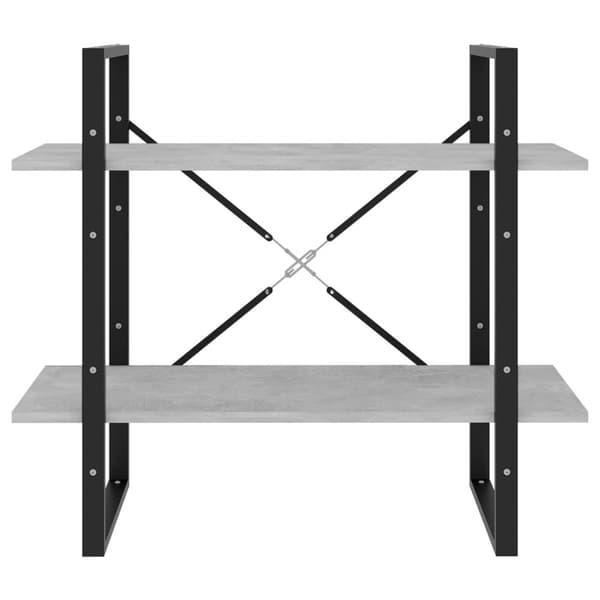 vidaXL Bokhylla 2 hyllor betonggrå 80x30x70 cm konstruerat trä -  Bokhyllor & fristående hyllor