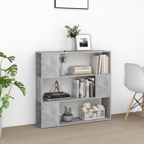 vidaXL bogskab/rumdeler 100x24x94 cm spånplade betongrå -  Bogskabe & reoler