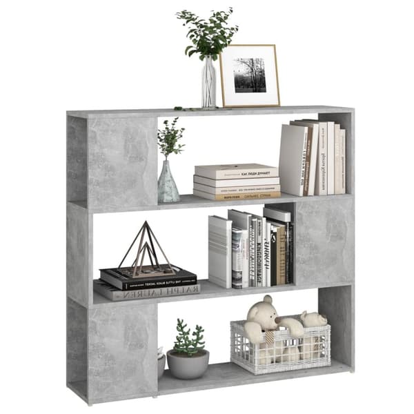 vidaXL bogskab/rumdeler 100x24x94 cm spånplade betongrå -  Bogskabe & reoler