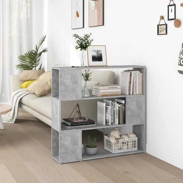 vidaXL bogskab/rumdeler 100x24x94 cm spånplade betongrå -  Bogskabe & reoler