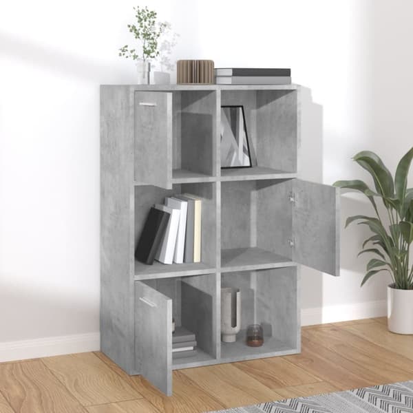 vidaXL Säilytyskaappi betoninharmaa 60x29,5x90 cm tekninen puu -  Kirjahyllyt