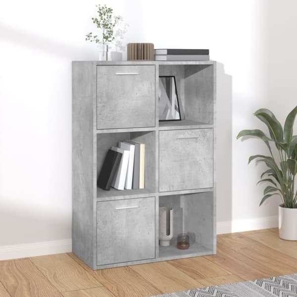 vidaXL kontorreol 60x29,5x90 cm konstrueret træ betongrå -  Bogskabe & reoler
