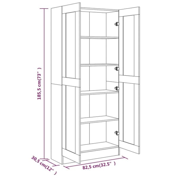 vidaXL bogskab 82,5x30,5x185,5 cm konstrueret træ grå sonoma-eg -  Bogskabe & reoler