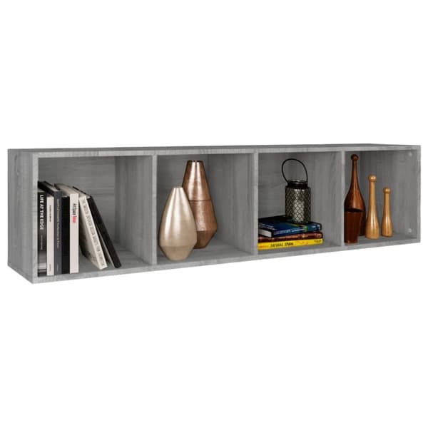 vidaXL bogreol/tv-bord 36x30x143 cm konstrueret træ grå sonoma-eg - Bogskabe & reoler