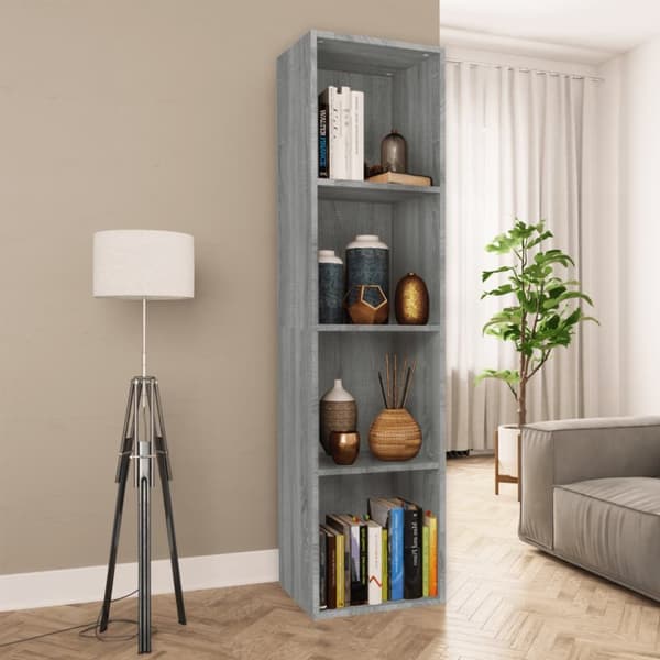 vidaXL bogreol/tv-bord 36x30x143 cm konstrueret træ grå sonoma-eg - Bogskabe & reoler