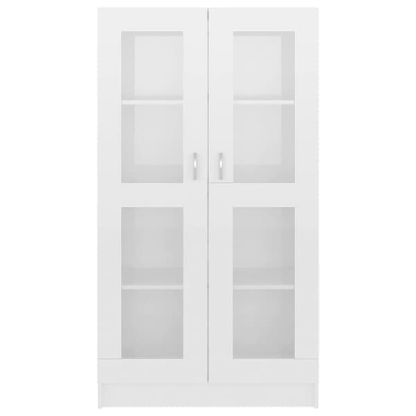 vidaXL Vitrinskåp vit högglans 82,5x30,5x150 cm spånskiva -  Bokhyllor & fristående hyllor