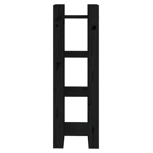 vidaXL bogreol/rumdeler 41x35x125 cm massivt fyrretræ sort -  Bogskabe & reoler