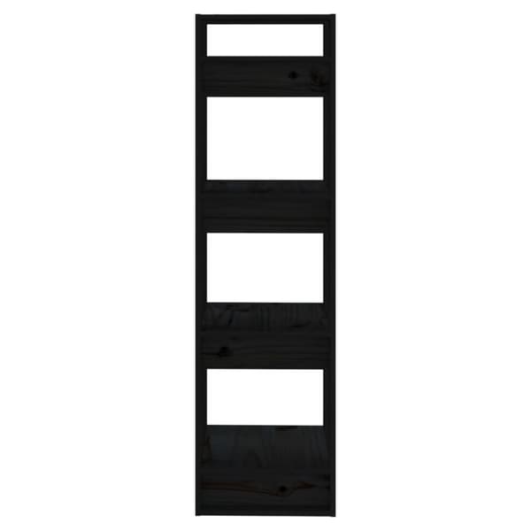 vidaXL bogreol/rumdeler 41x35x125 cm massivt fyrretræ sort -  Bogskabe & reoler