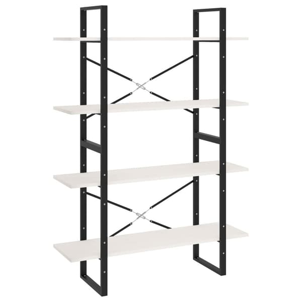 vidaXL bogreol med 4 hylder 100x30x140 cm massivt fyrretræ hvid -  Bogskabe & reoler