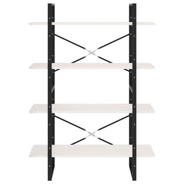 vidaXL bogreol med 4 hylder 100x30x140 cm massivt fyrretræ hvid -  Bogskabe & reoler
