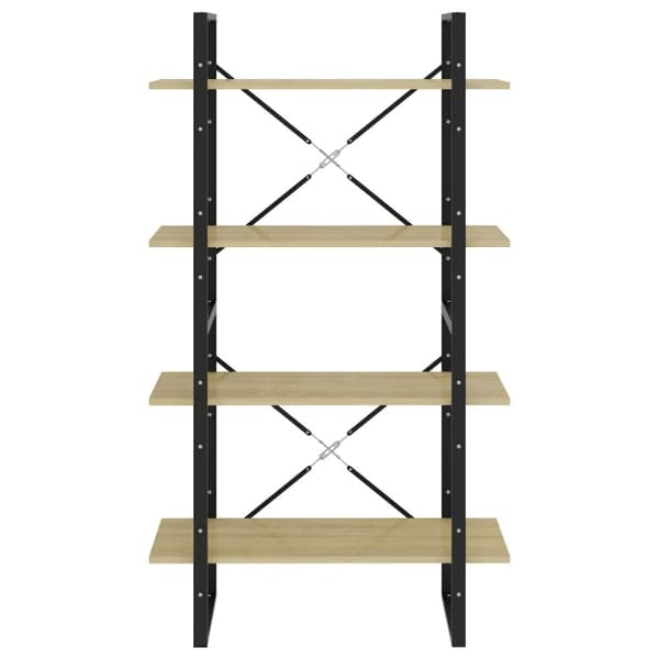 vidaXL bogreol med 4 hylder 80x30x140 cm spånplade sonoma-eg -  Bogskabe & reoler