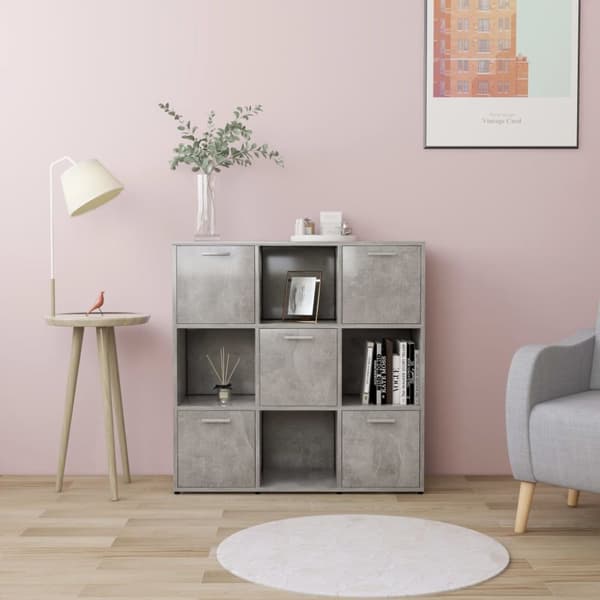 vidaXL Kirjahylly betoninharmaa 90x30x90 cm tekninen puu -  Kirjahyllyt