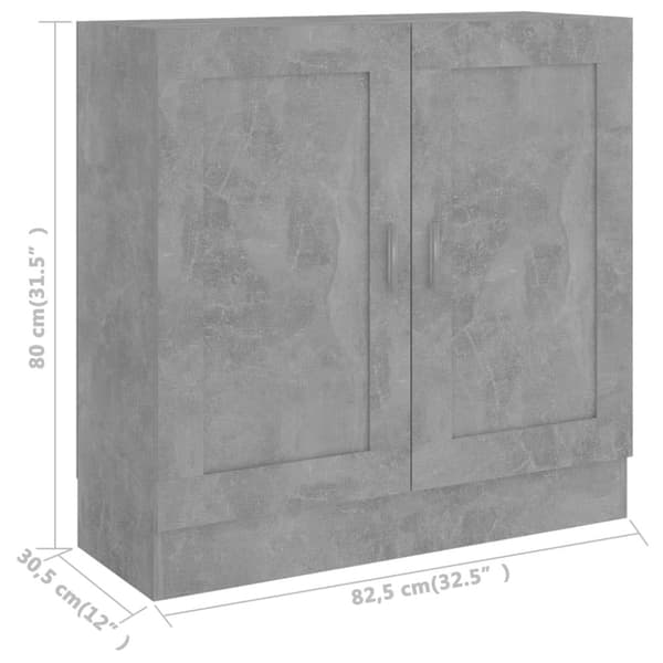 vidaXL bogreol 82,5x30,5x80 cm konstrueret træ betongrå -  Bogskabe & reoler