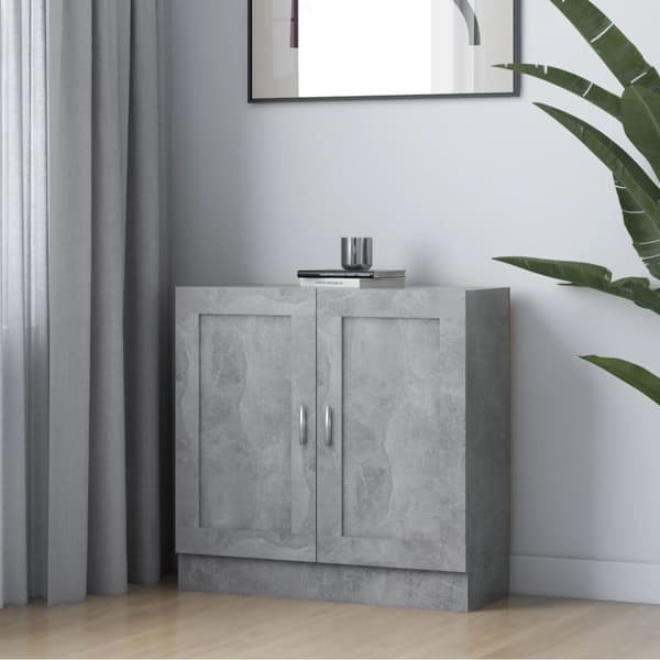 vidaXL bogreol 82,5x30,5x80 cm konstrueret træ betongrå -  Bogskabe & reoler