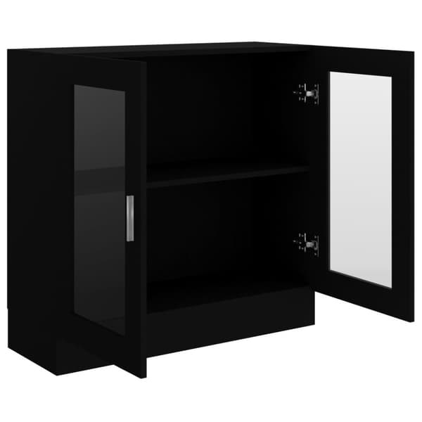 vidaXL Vitrinskåp svart 82,5x30,5x80 cm konstruerat trä -  Bokhyllor & fristående hyllor