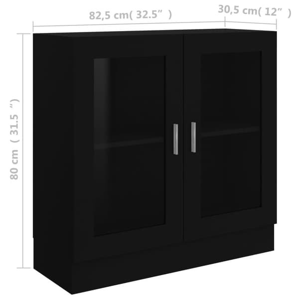 vidaXL Vitrinskåp svart 82,5x30,5x80 cm konstruerat trä -  Bokhyllor & fristående hyllor