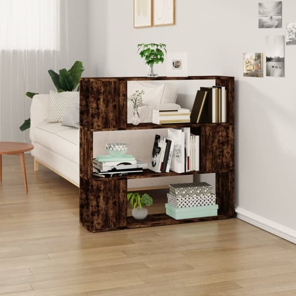 vidaXL bogreol/rumdeler 100x24x94 cm røget egetræsfarve -  Bogskabe & reoler