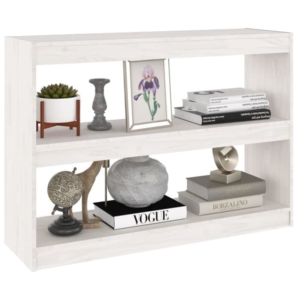 vidaXL bogreol/rumdeler 100x30x71,5 cm fyrretræ hvid -  Bogskabe & reoler