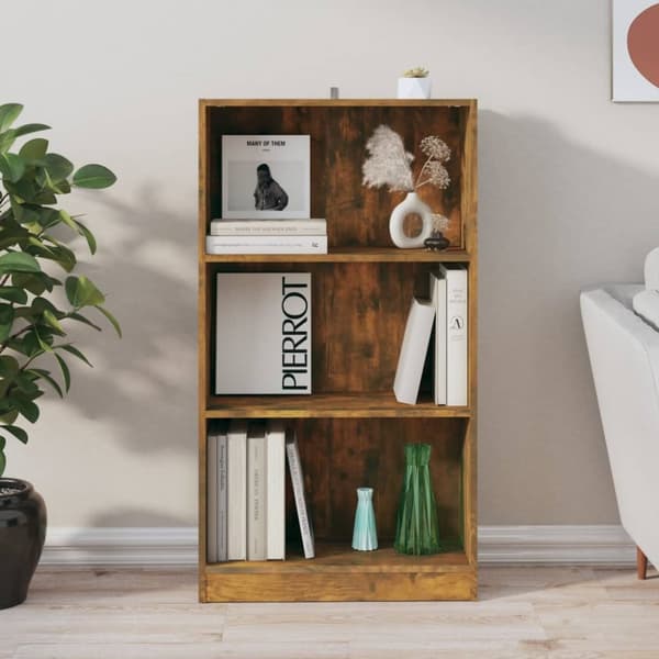 vidaXL bogreol 60x24x109 cm konstrueret træ røget egetræsfarve -  Bogskabe & reoler