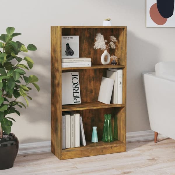 vidaXL bogreol 60x24x109 cm konstrueret træ røget egetræsfarve -  Bogskabe & reoler