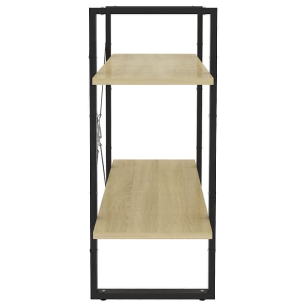 vidaXL bogreol med 2 hylder 80x30x70 cm konstrueret træ sonoma-eg - Bogskabe & reoler