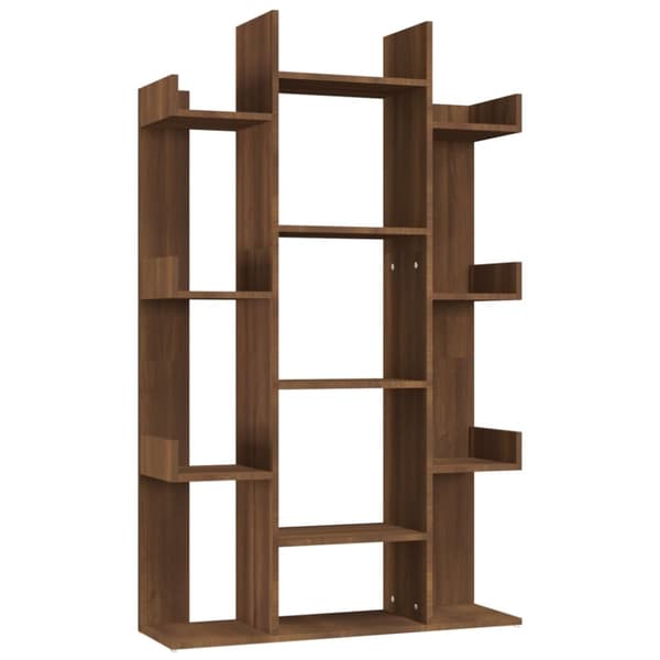vidaXL bogreol 86x25,5x140 cm konstrueret træ brun egetræ -  Bogskabe & reoler