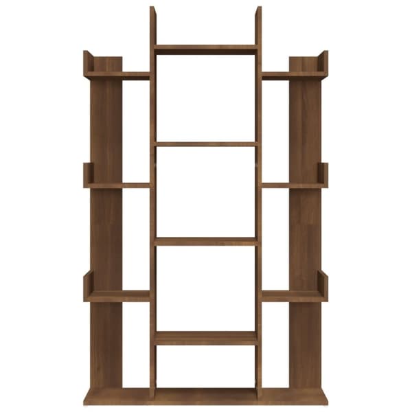 vidaXL bogreol 86x25,5x140 cm konstrueret træ brun egetræ -  Bogskabe & reoler