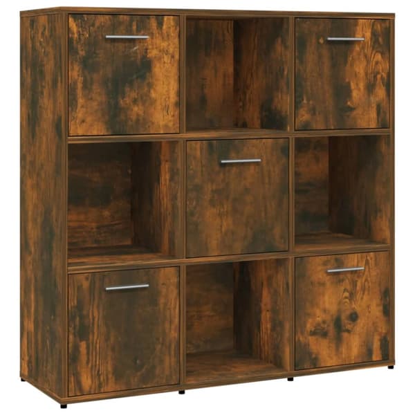 vidaXL bogreol 90x30x90 cm konstrueret træ røget egetræ -  Bogskabe & reoler