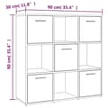 Miniatyrbillede 9 af 10: vidaXL bogreol 90x30x90 cm konstrueret træ røget egetræ -  Bogskabe & reoler