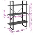 Miniatyrbillede 9 af 10: vidaXL bogreol med 3 hylder 80x30x105 cm massivt fyrretræ grå -  Bogskabe & reoler