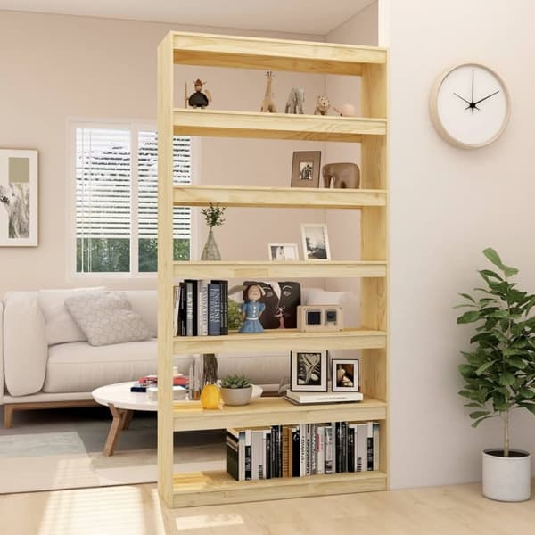 vidaXL bogreol/rumdeler 100x30x200 cm massivt fyrretræ - Bogskabe & reoler
