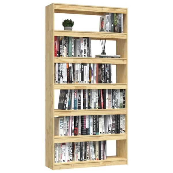 vidaXL bogreol/rumdeler 100x30x200 cm massivt fyrretræ - Bogskabe & reoler