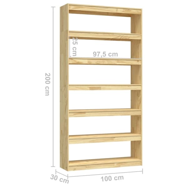vidaXL bogreol/rumdeler 100x30x200 cm massivt fyrretræ - Bogskabe & reoler