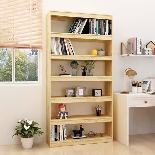vidaXL bogreol/rumdeler 100x30x200 cm massivt fyrretræ - Bogskabe & reoler