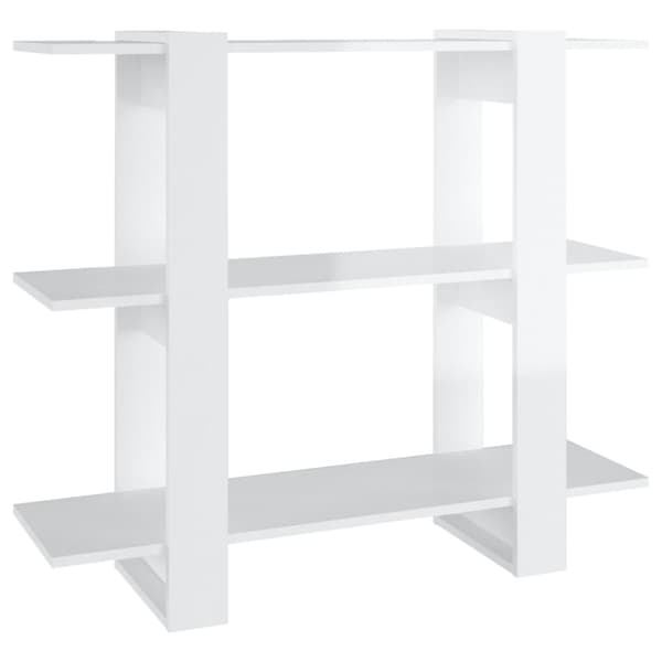 vidaXL bogskab/rumdeler 100x30x87 cm spånplade hvid højglans -  Bogskabe & reoler