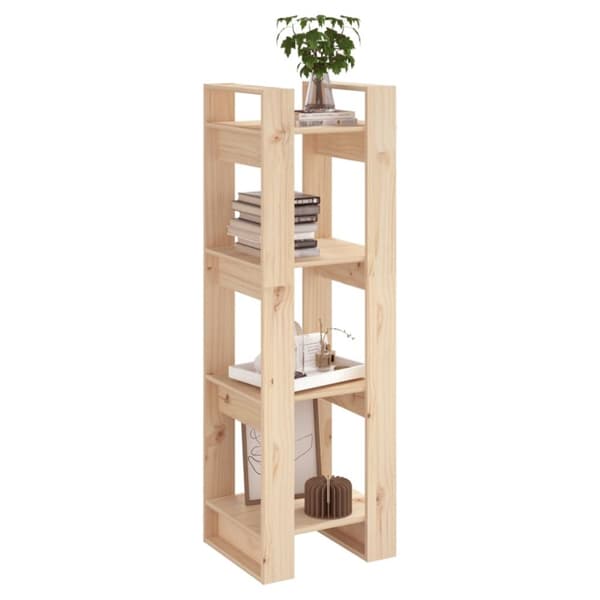vidaXL bogreol/rumdeler 41x35x125 cm massivt fyrretræ - Bogskabe & reoler