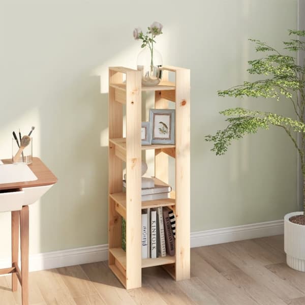 vidaXL bogreol/rumdeler 41x35x125 cm massivt fyrretræ - Bogskabe & reoler