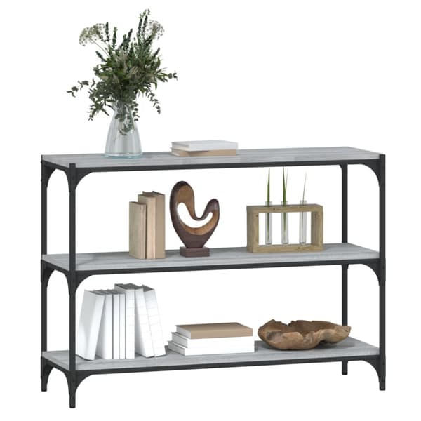 vidaXL bogreol 100x33x70,5 cm konstrueret træ og stål grå sonoma-eg -  Bogskabe & reoler