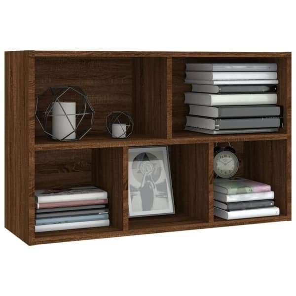 vidaXL bogreol/skænk 50x25x80 cm konstrueret træ brun egetræsfarve - Bogskabe & reoler