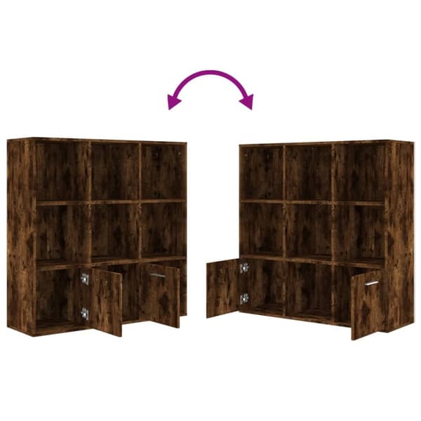 vidaXL bogreol 98x30x98 cm røget egetræsfarve -  Bogskabe & reoler