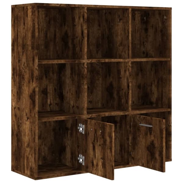 vidaXL bogreol 98x30x98 cm røget egetræsfarve -  Bogskabe & reoler