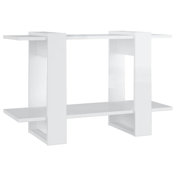 vidaXL Bokhylla/Rumsavdelare vit högglans 80x30x51 cm - Bokhyllor & fristående hyllor