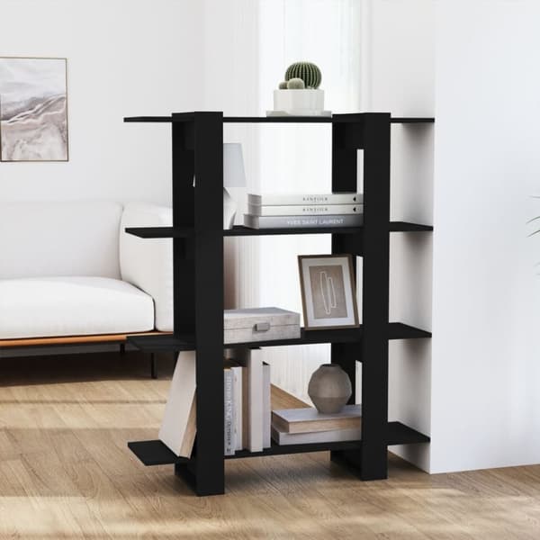 vidaXL Kirjahylly/tilanjakaja musta 100x30x123,5 cm lastulevy -  Kirjahyllyt