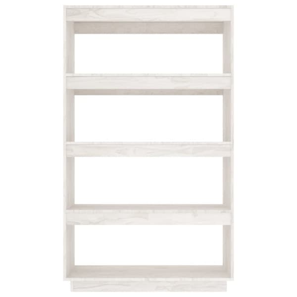 vidaXL bogreol/rumdeler 80x35x135 cm massivt fyrretræ hvid - Bogskabe & reoler