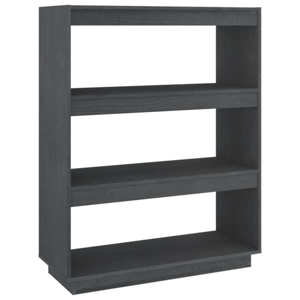 vidaXL bogreol/rumdeler 80x35x103 cm massivt fyrretræ grå - Bogskabe & reoler