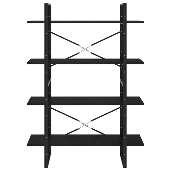 vidaXL bogreol med 4 hylder 100x30x140 cm massivt fyrretræ sort -  Bogskabe & reoler