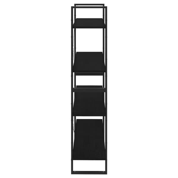 vidaXL bogreol med 4 hylder 100x30x140 cm massivt fyrretræ sort -  Bogskabe & reoler