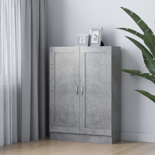 vidaXL bogskab 82,5x30,5x115 cm spånplade betongrå -  Bogskabe & reoler